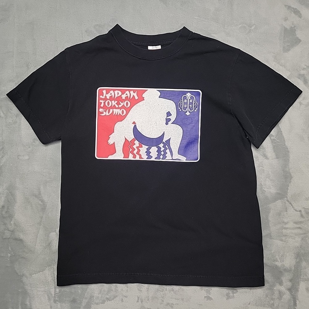 Japan Tokyo Sumo Shirt Mens Small Black Graphic Japan Travel Souvenir Kanji Tee